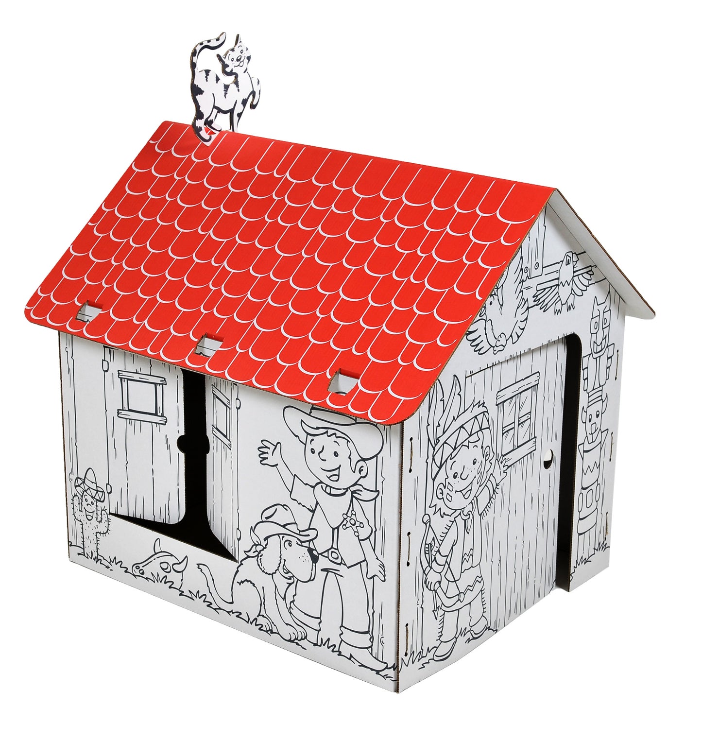 casa din carton de construit si colorat