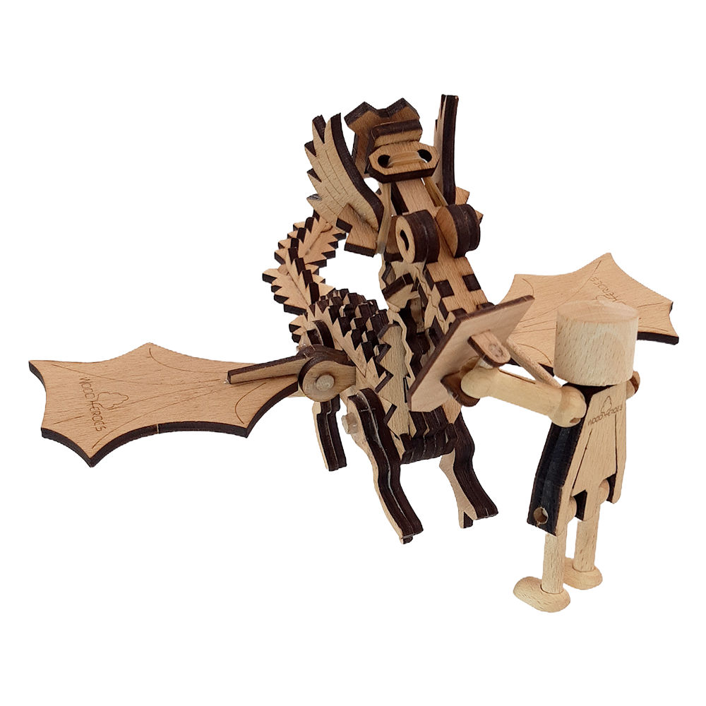 kit de construit lupta dragonului din lemn