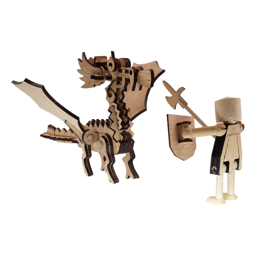 kit de construit lupta dragonului din lemn