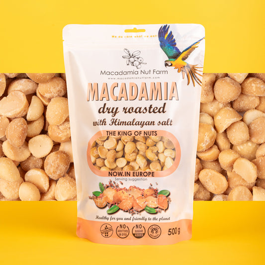Nuci de macadamia prajite cu SARE de Himalaya 500g